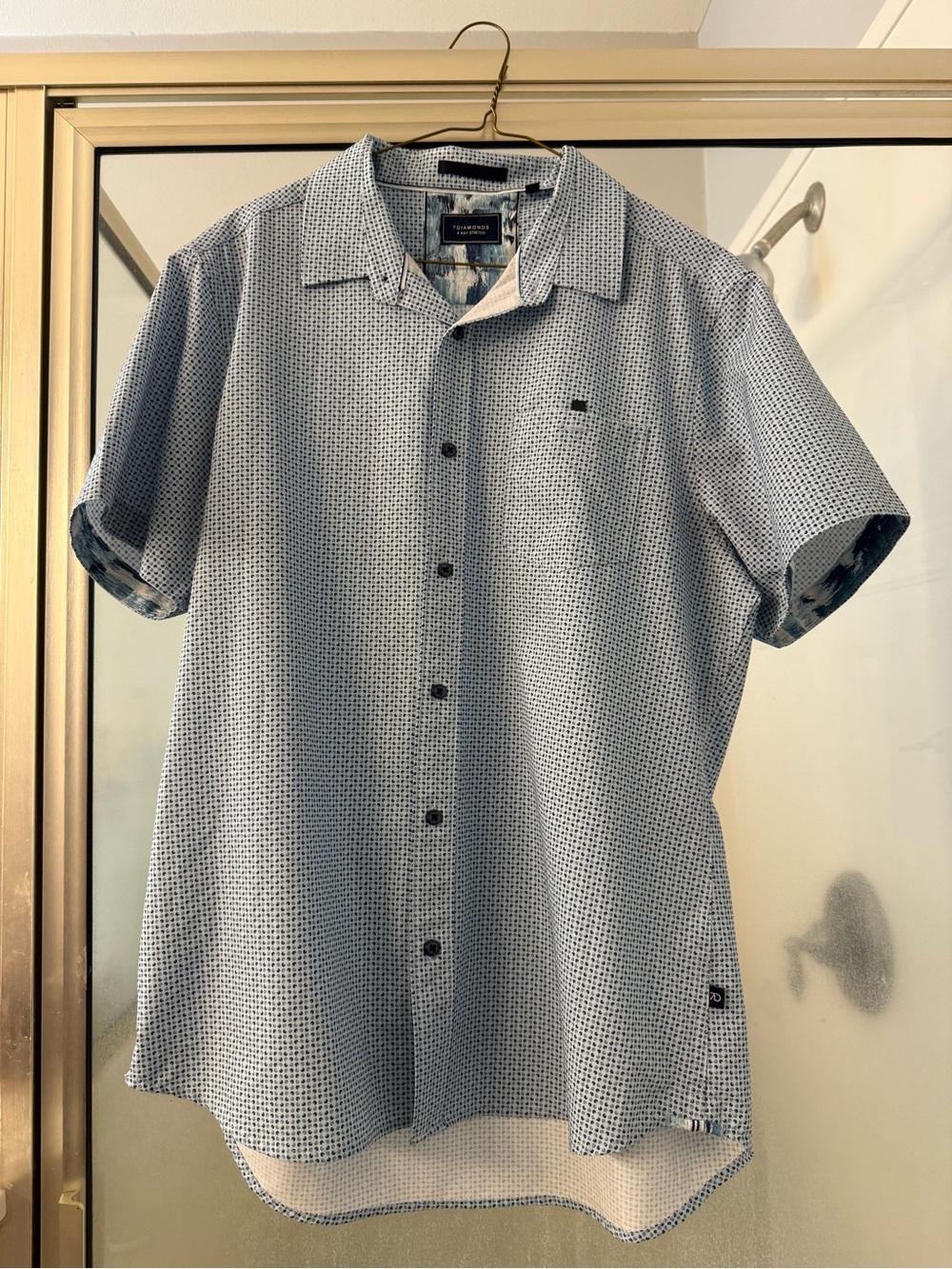 7 Diamonds Short-Sleeve Blue Patterned